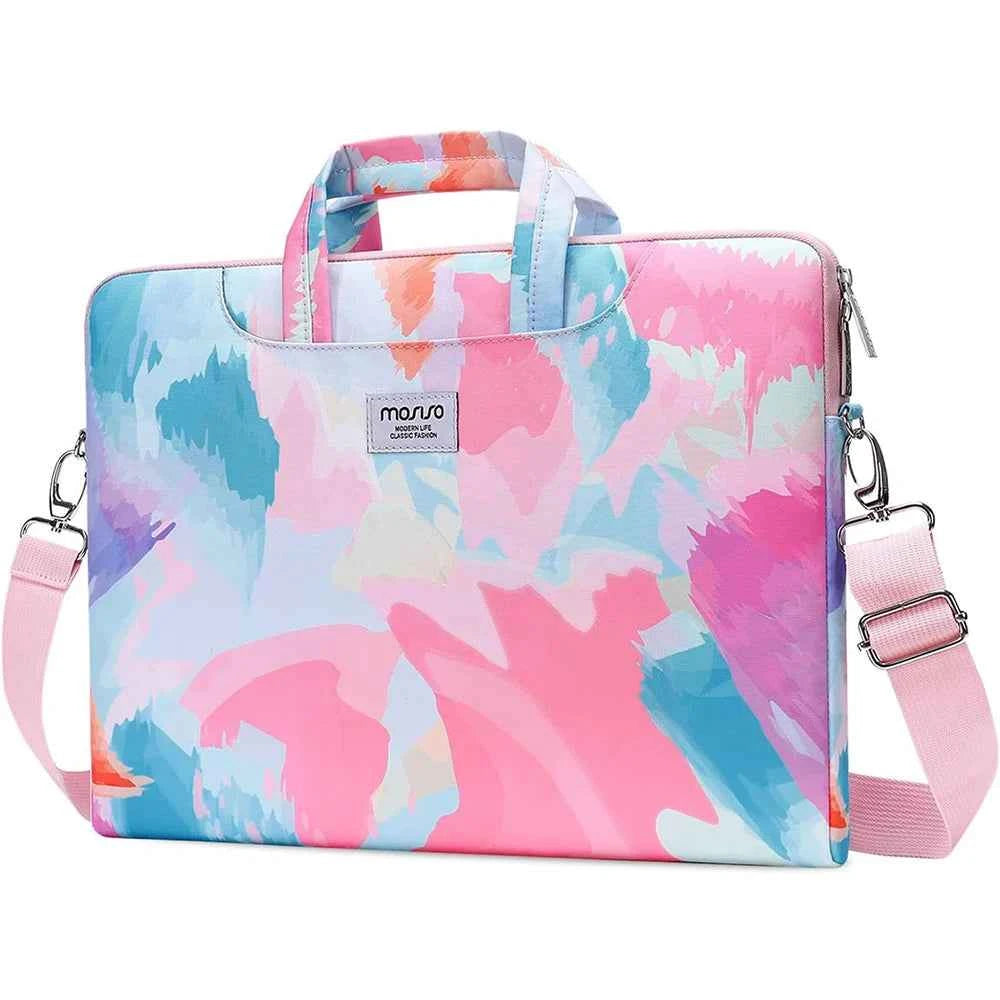 Premium Laptop Shoulder Bag - Water-Resistant Canvas Briefcase