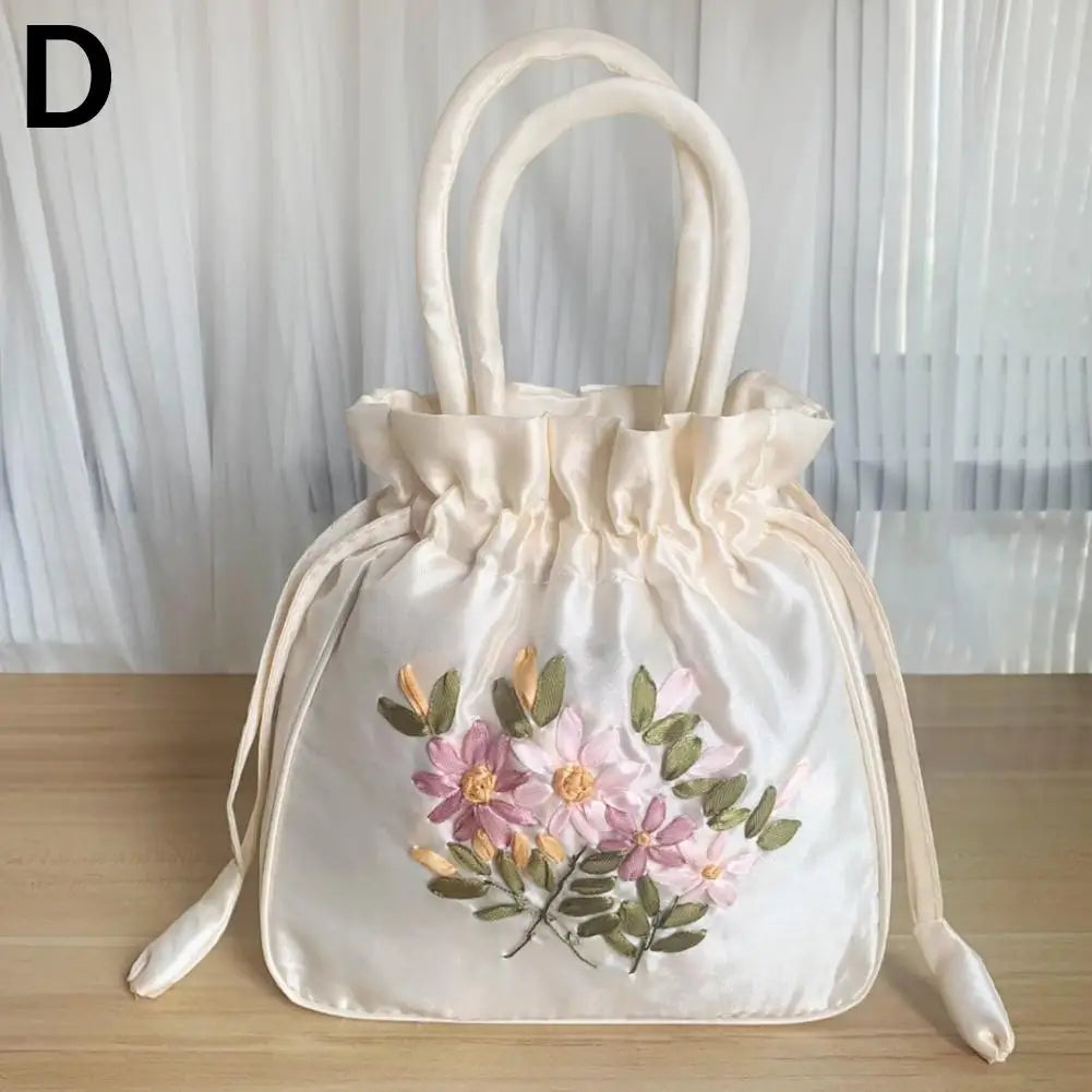 Elegant Embroidery Drawstring Bag - Vintage Hanfu Accessory