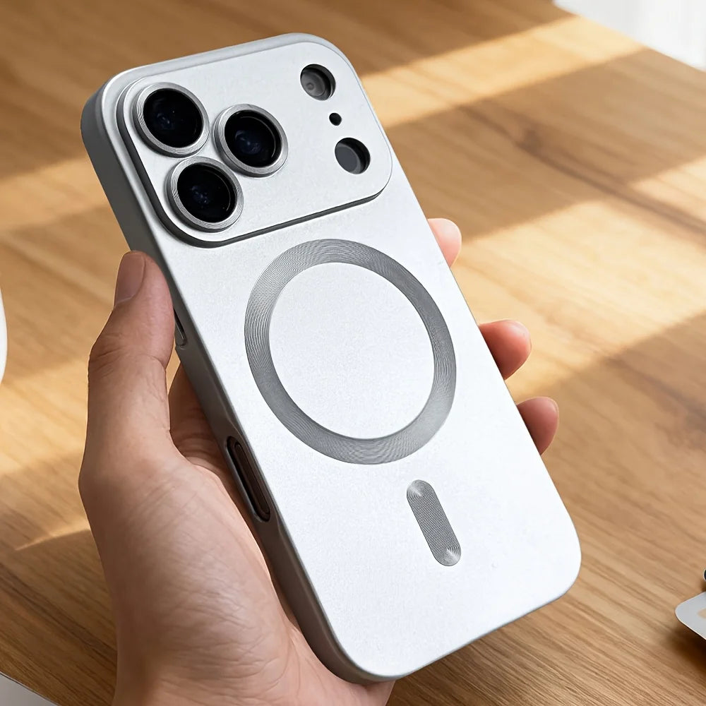 Luxury Metallic Magnetic Soft TPU Case - Wireless Charging Cover