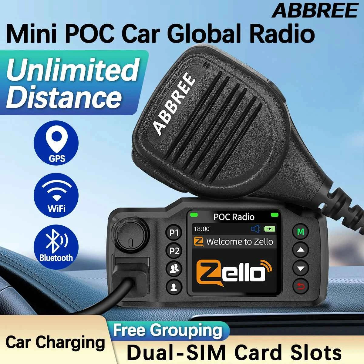 Professional Network Car Walkie Talkie - Global POC Radio GPS