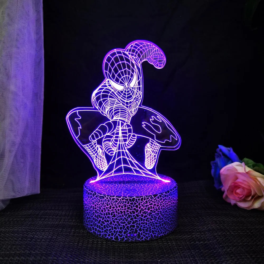 Premium Spider Man 3D Night Light - 16 Colors & Remote Control