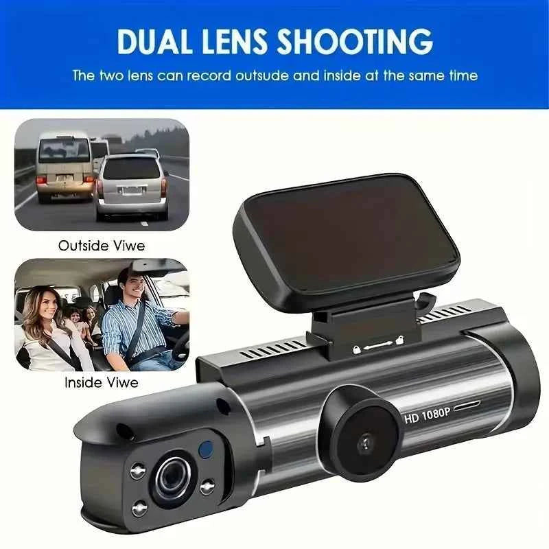 Dual Camera Dash Cam 1080P - IR Night Vision & Wide Angle DVR