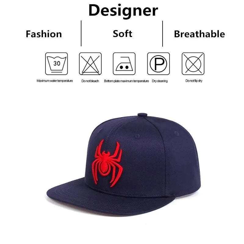 Premium Spider Embroidery Baseball Cap - Adjustable Streetwear Hat