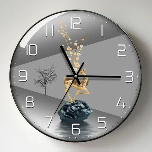 Elegant Modern Wall Clock Calendar - Mute & Luxurious