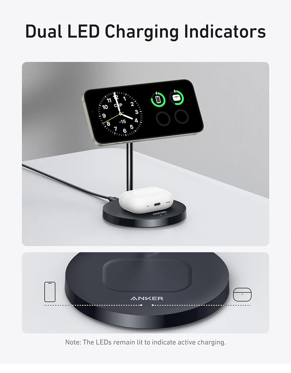 Premium Qi2 Wireless Charger Stand - Fast 15W Magnetic Charging