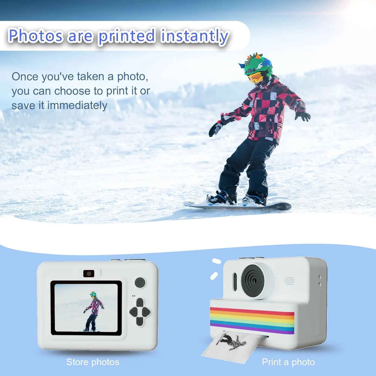 Instant Print Kids Camera - 2.8 Inch HD Portable Thermal Toy