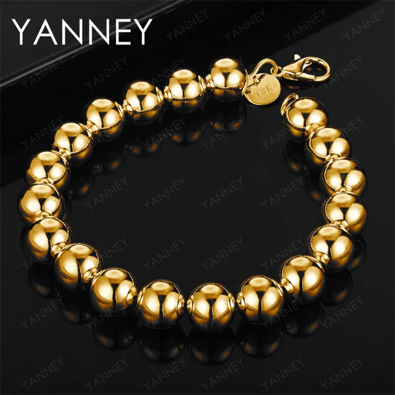 Elegant Rose Charm Bracelet - 925 Sterling Silver 18K Gold