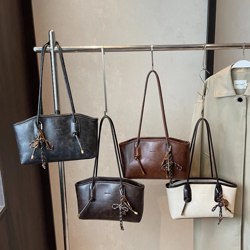 Women’s PU Leather Shoulder Bag - Y2K Retro Crossbody Bag Tote Handbag - Tulique