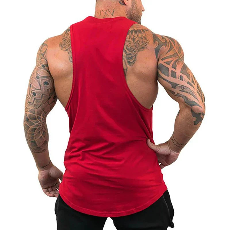 Breathable Men's Running Tank Top - Cotton Gym Sleeveless Shirt