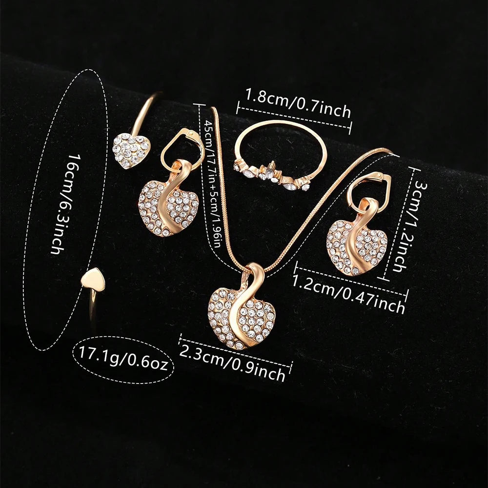 Elegant Women's Quartz Watch & Luxury Jewelry Set