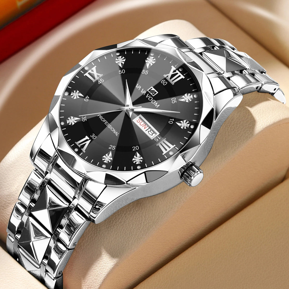 Luxury Men's Quartz Watch - Stainless Steel Business Timepiece