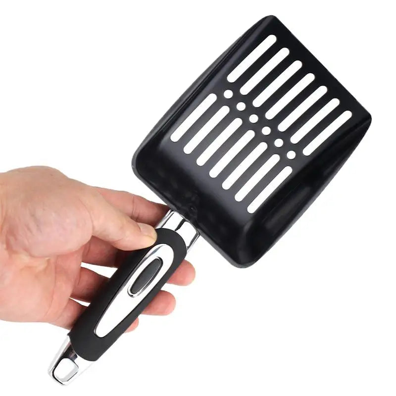 Premium Metal Cat Litter Scoop - Long Handle Cleaning Tool
