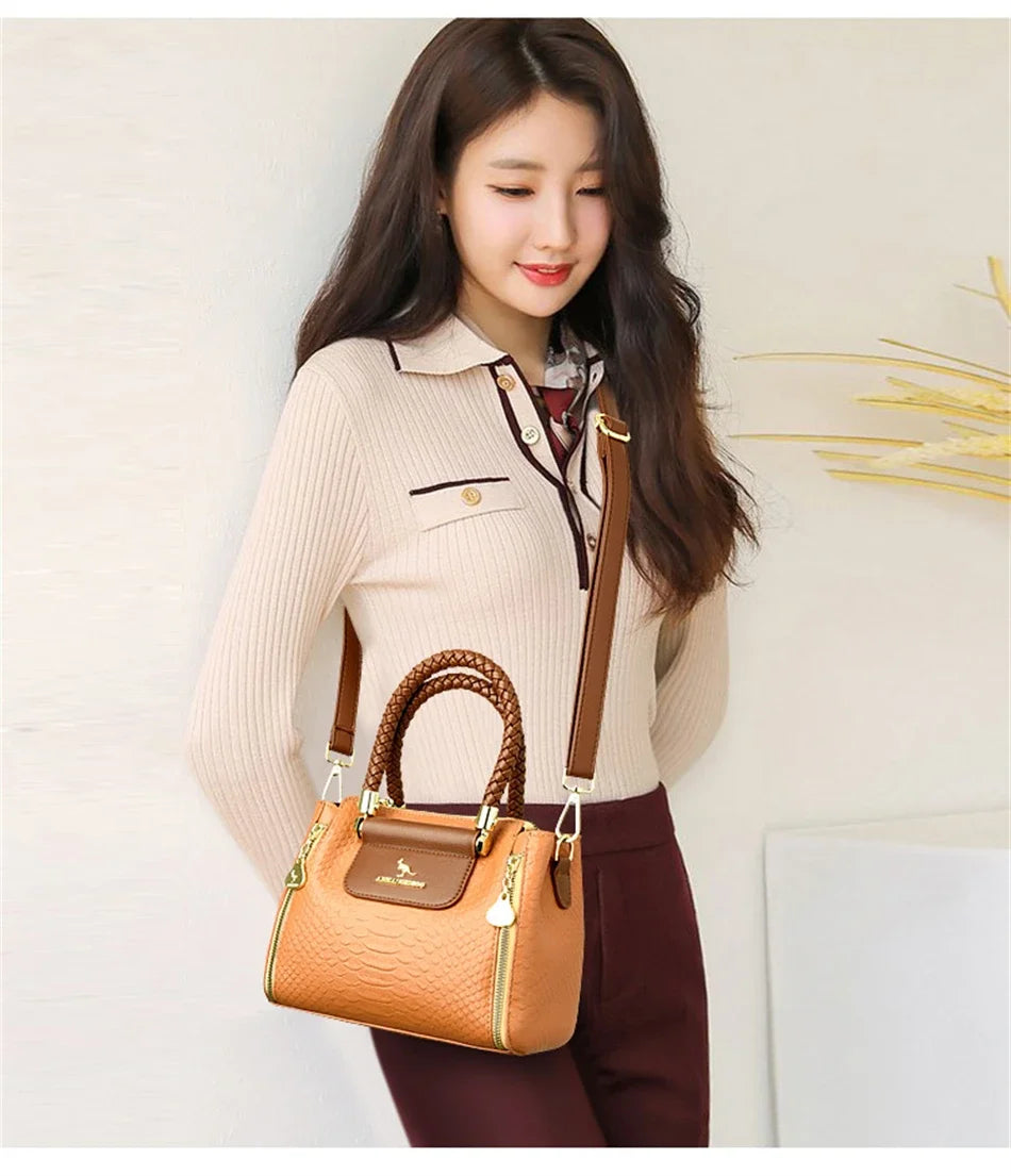 Elegant Designer Crossbody Bag - Premium Soft Leather