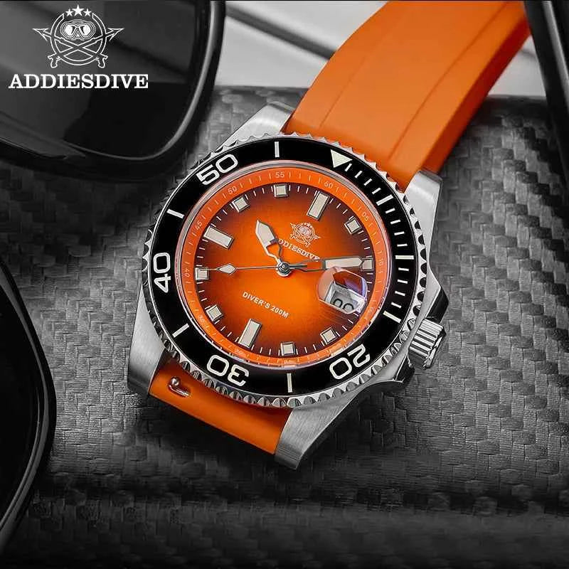 ADDIESDIVE 2025 Quartz Watch For Men 200M Waterproof Super Luminous Luxury AD2089 Stainless Steel New Man Watches Silicone Strap