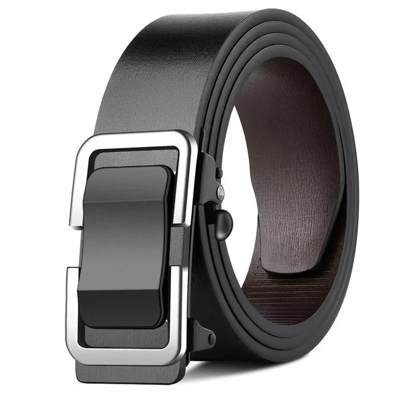 Luxury Genuine Leather Men's Belt with Automatic Buckle