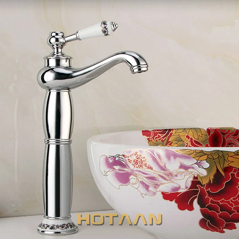 Elegant Modern Gold Basin Faucet - Single Handle Brass