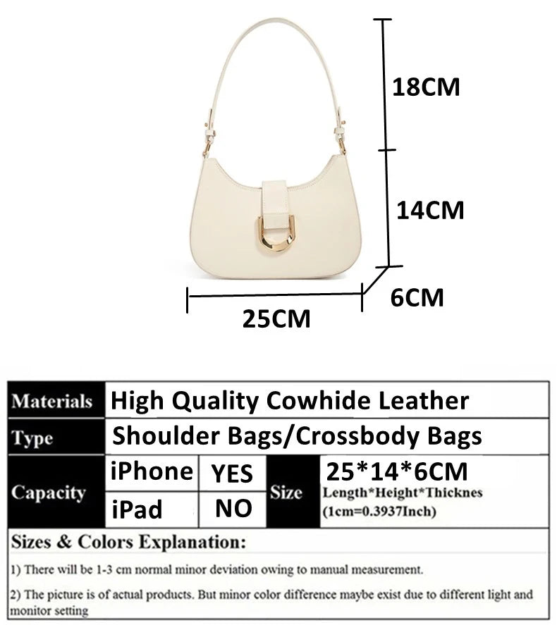 Elegant Crescent Shoulder Bag - Luxury PU Leather