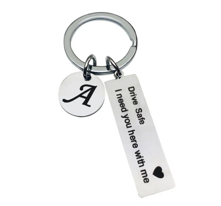 Premium Custom Initial Keychain - Engraved Stainless Steel