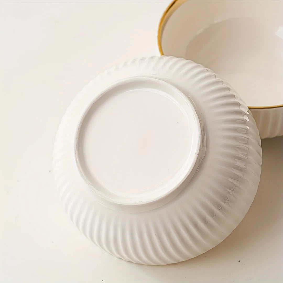 Elegant Gold Ceramic Dinnerware Set - Hotel-Grade Quality