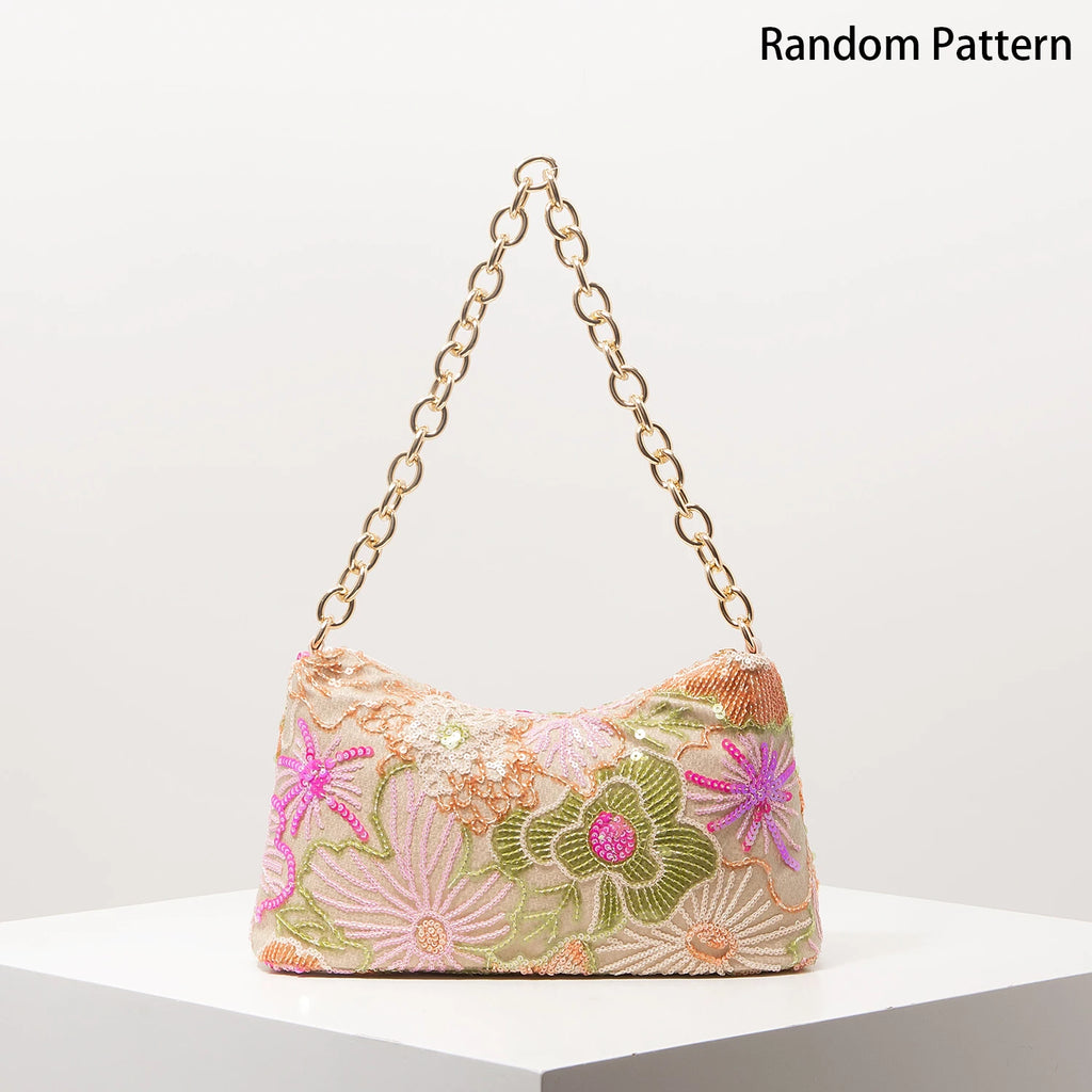 Elegant Embroidered Sequin Bag