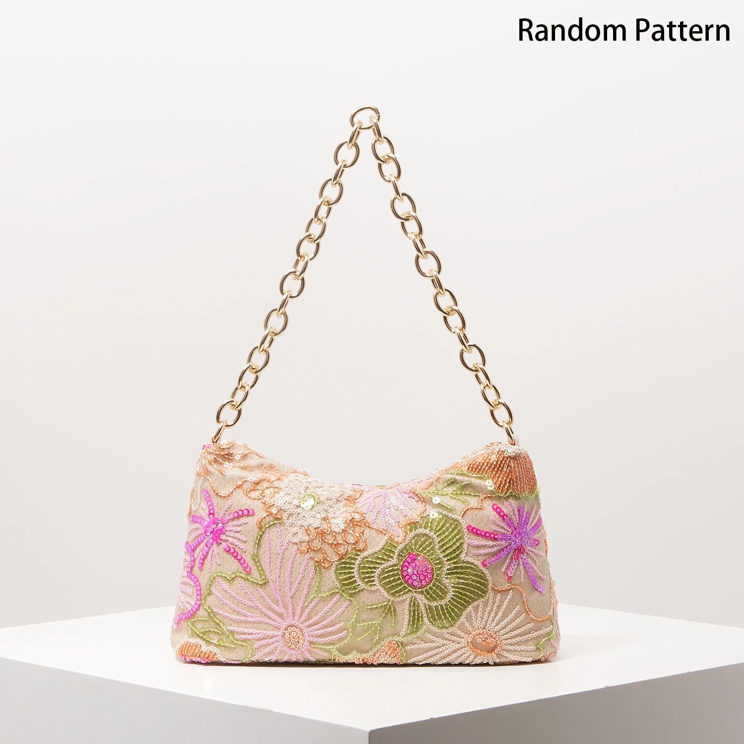 Elegant Embroidered Sequin Bag
