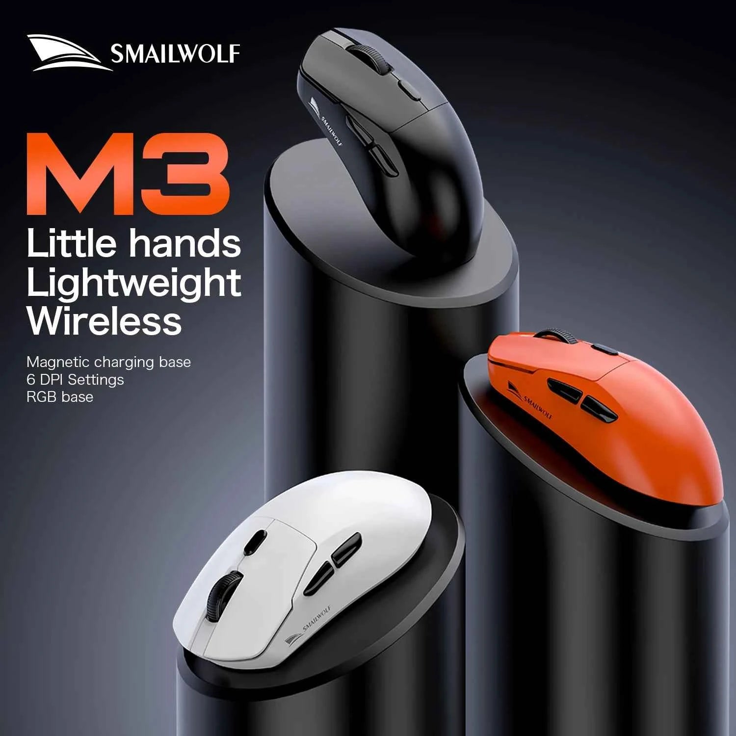 SMAILWOLF M3 PRO Wireless Bluetooth three-mode mouse E-sports gaming laptop desktop PAW3311 wired home Lightweight FPS