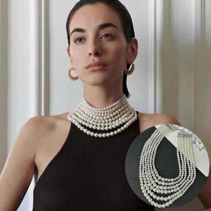 Luxury Layered Baroque Pearls Necklace - Vintage Choker