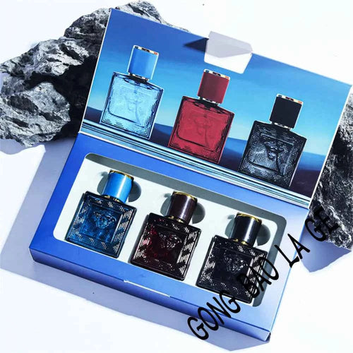 Men perfume gift set - 3 bottles of 90ml lasting fragrance with floral notes