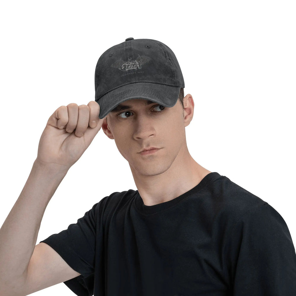 Premium Distressed Denim Baseball Cap - Vintage Music Snapback