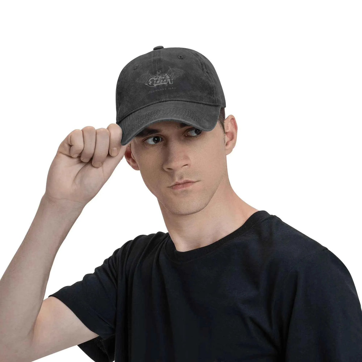 Premium Distressed Denim Cap - Vintage Wash Snapback Hat