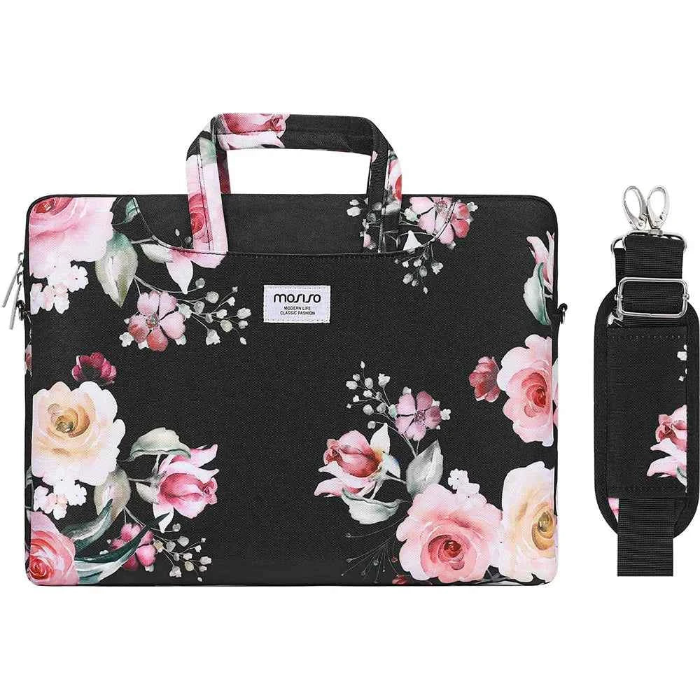 Premium Laptop Shoulder Bag - Water-Resistant Canvas Briefcase