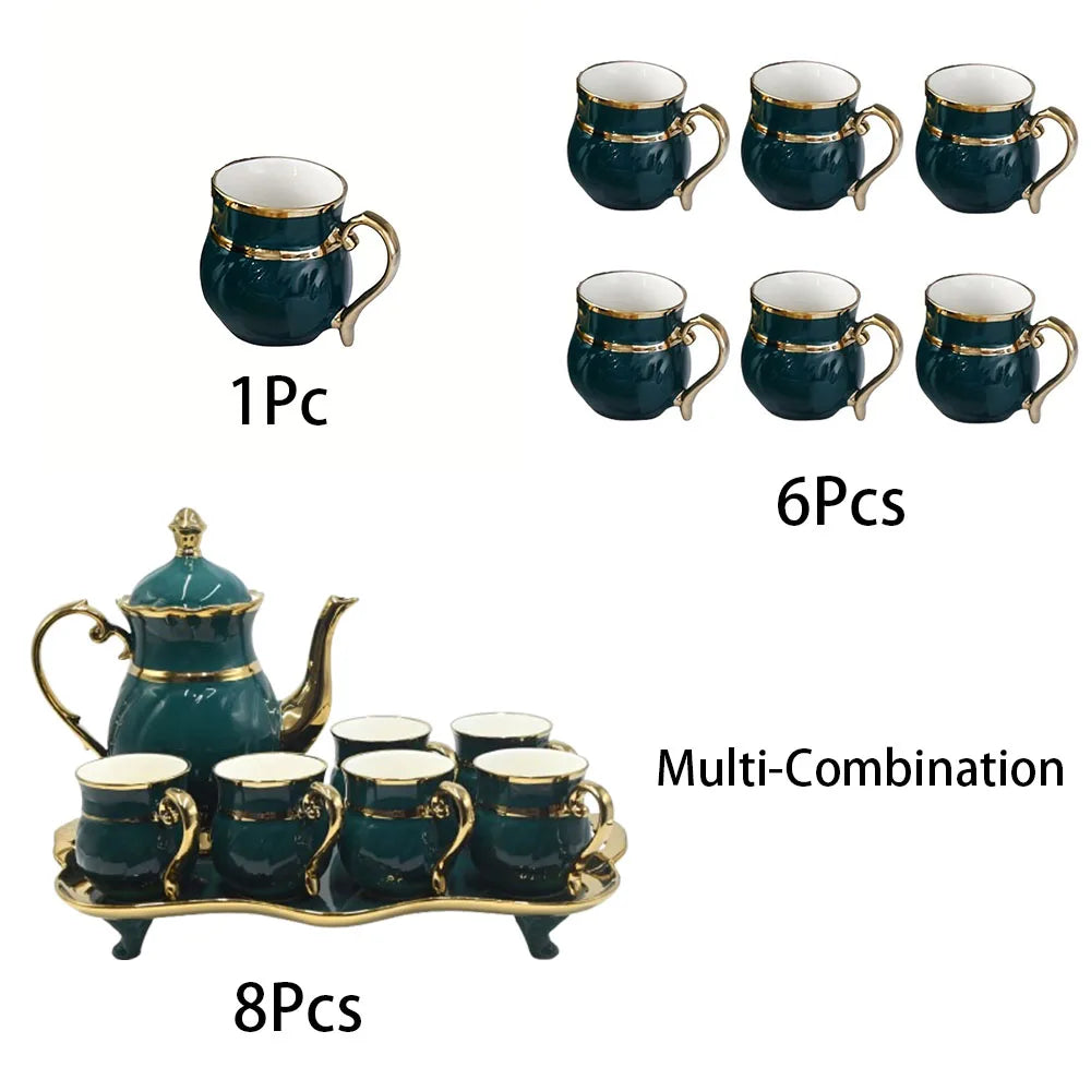 Luxury Ceramic Dinnerware Set - English Gold Green