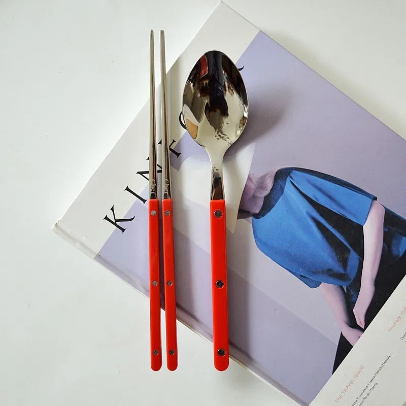 Elegant Korean Style Utensil Set - Premium 304 Stainless Steel