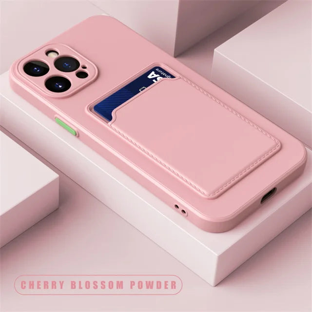 Luxury Soft Silicone Wallet Case with Card Holder
