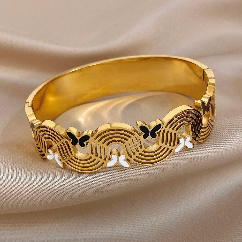 Elegant Butterfly Cuff Bracelet - Premium Stainless Steel