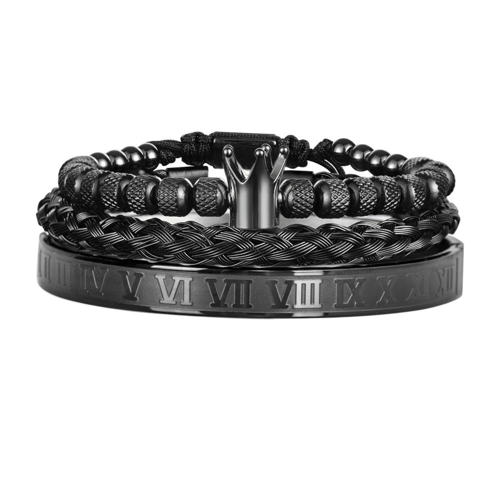 Luxury Men's Royal Crown Bracelet - Adjustable Stainless Steel