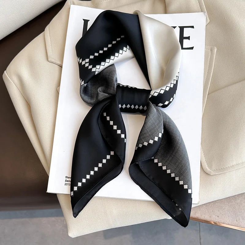Luxury Silk Scarf - 70x70cm Square Shawl & Headband