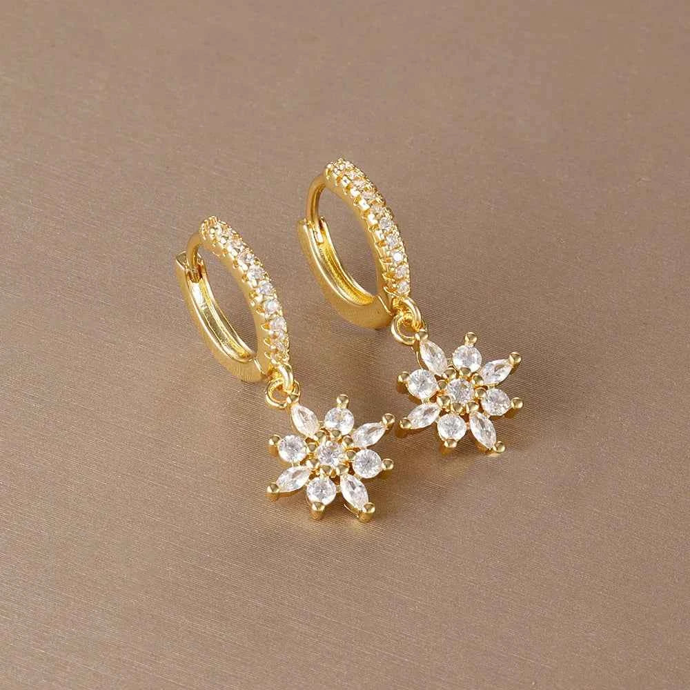 Elegant Star Dangle Earrings - Sparkling Zircon Fashion Jewelry