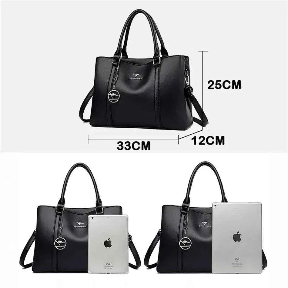 Luxury Leather Shoulder Bag - Elegant Crossbody Tote