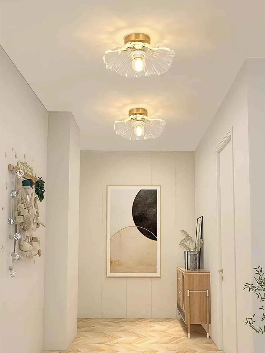 Luxury Flower Glass LED Ceiling Light - Elegant Corridor & Hallway Fixture