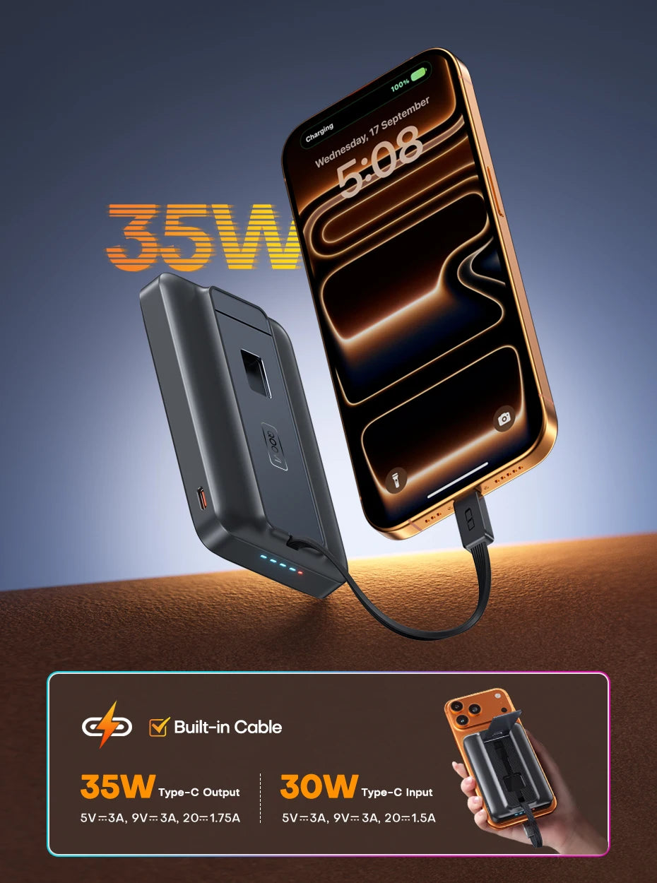 Premium Qi2 Magnetic Power Bank 35W - 10000mAh Fast Wireless Charger