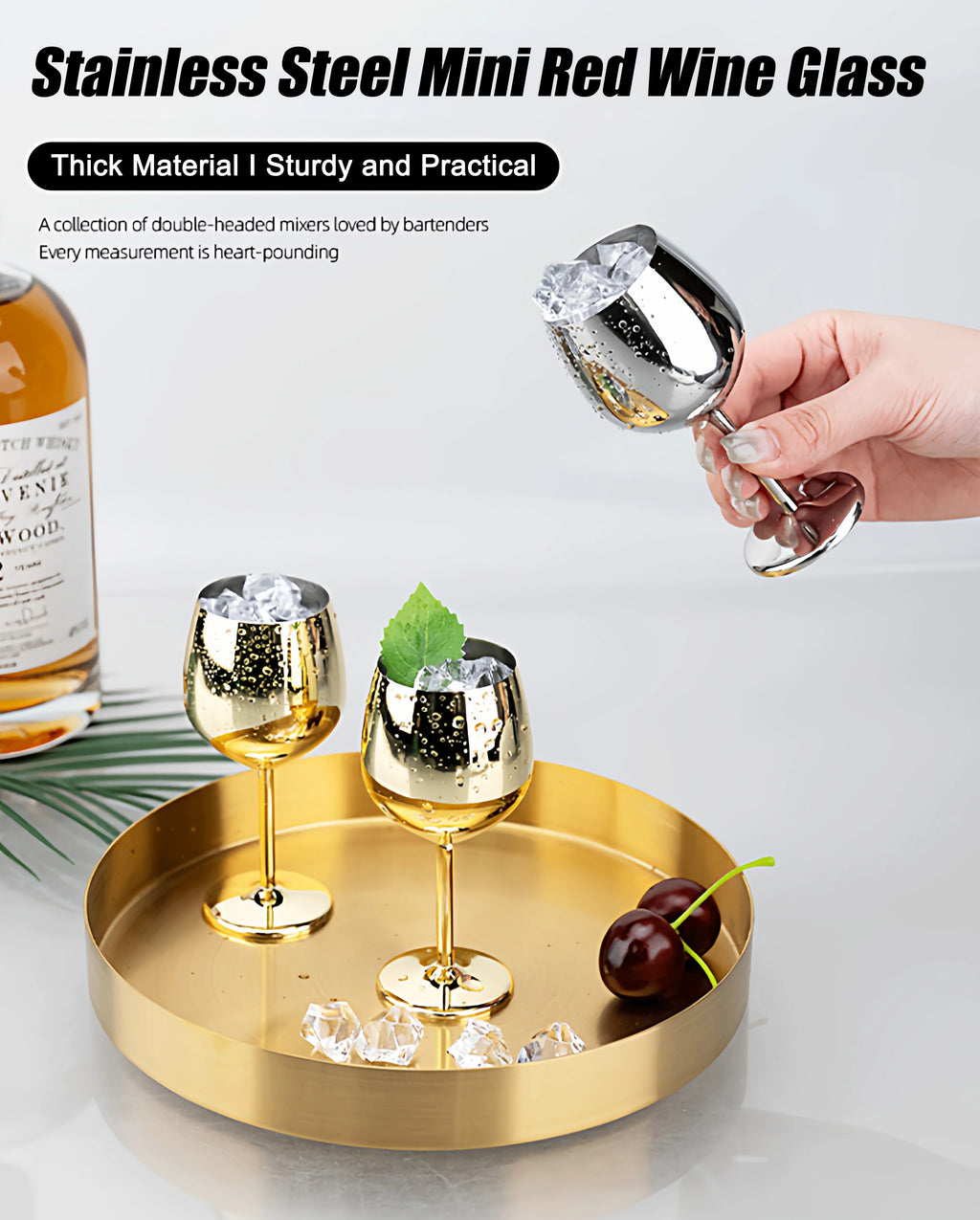 Elegant Stainless Steel Wine Goblet - Durable Metal Cup