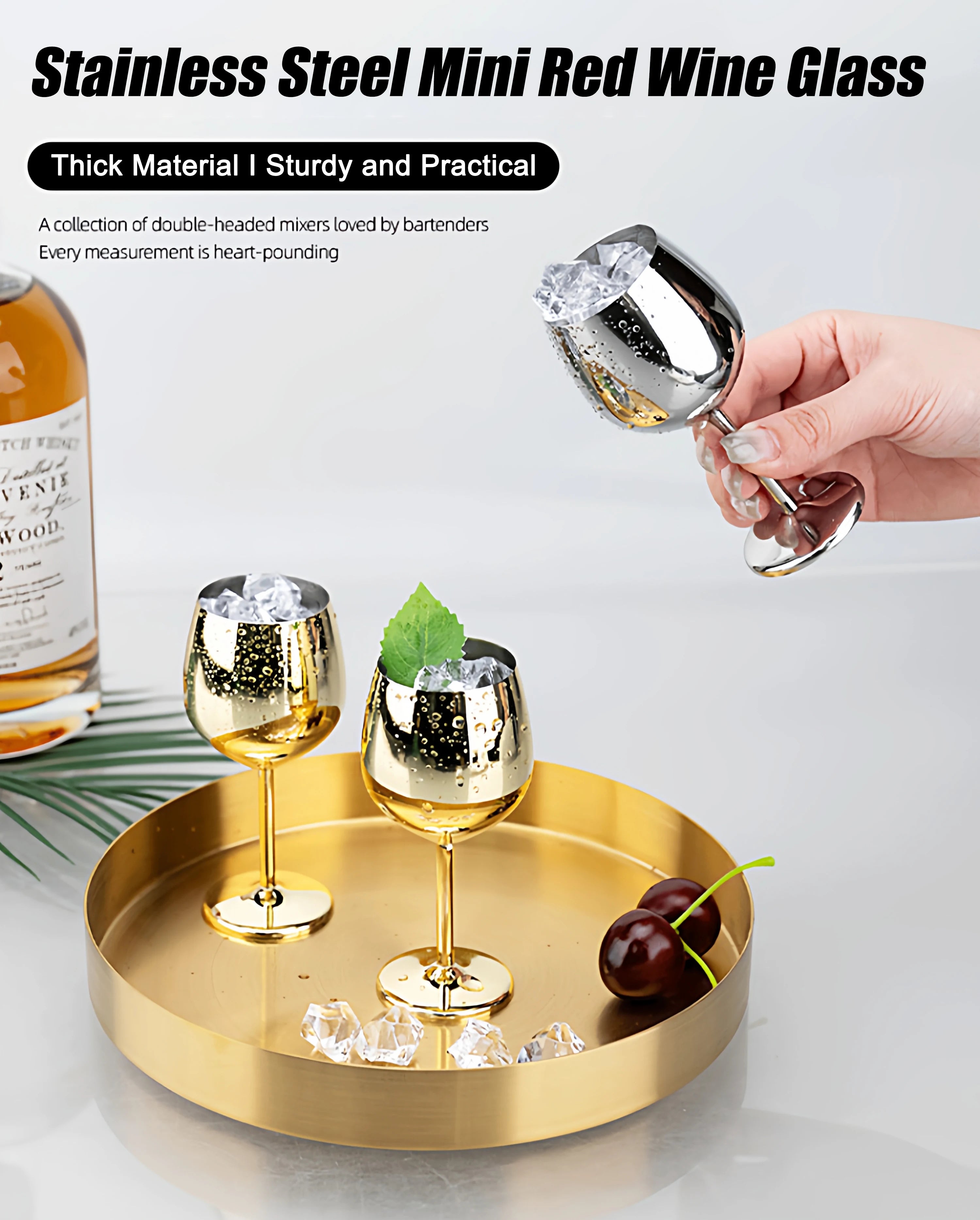 Elegant Stainless Steel Wine Goblet - Durable Metal Cup