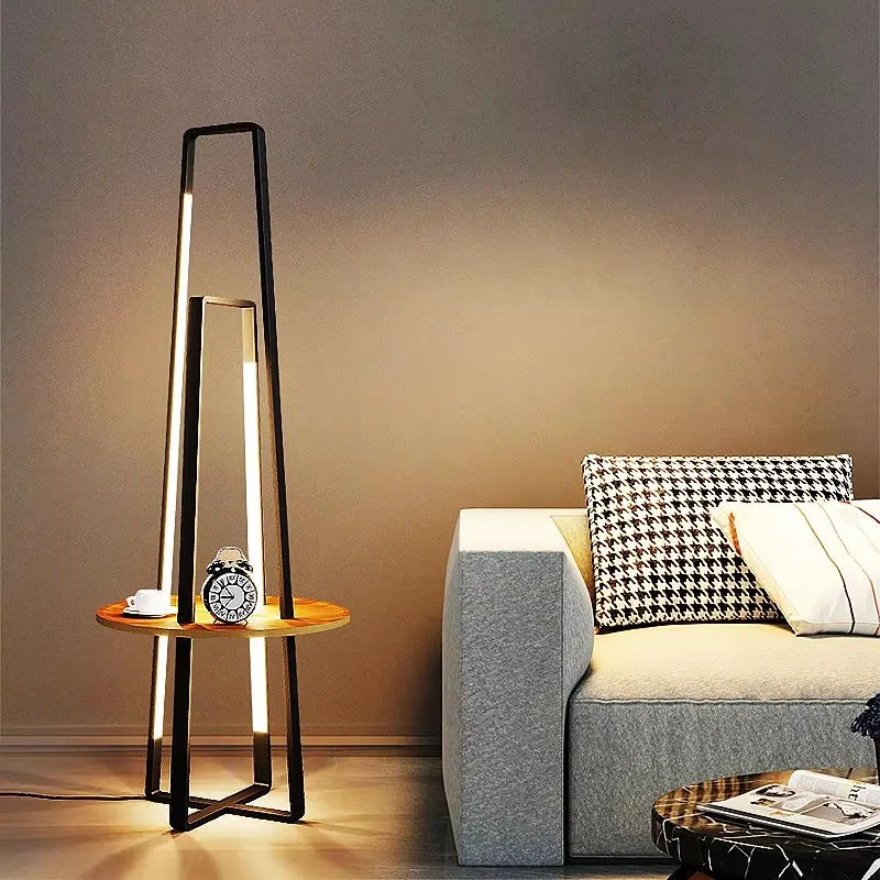 Elegant Art Desk Floor Lamp with Integrated Rack