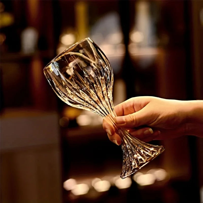 Elegant Crystal Gold Trim Wine Glass - Lead-Free & Stylish