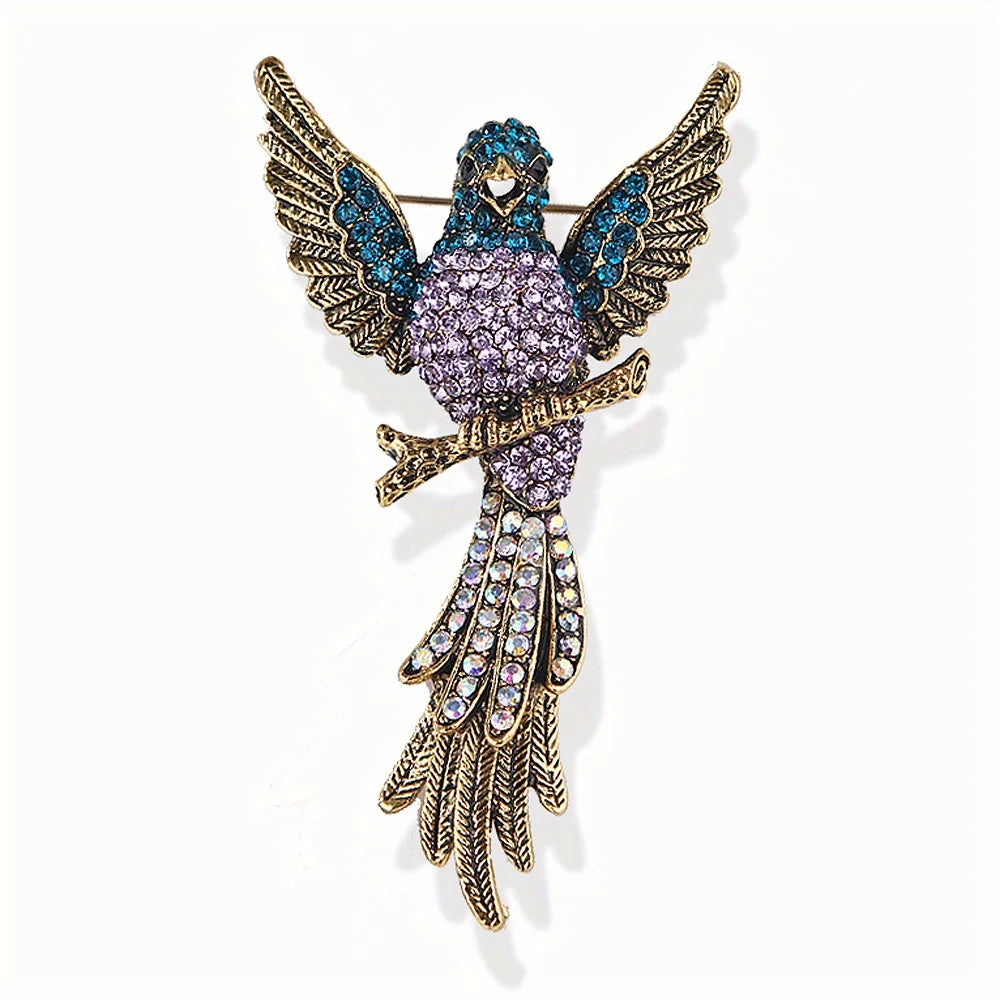 Exquisite Crystal Hummingbird Brooch - Luxury Gold Pin