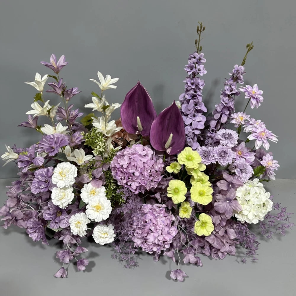 Luxury Champagne Pink Artificial Flower Row for Wedding Backdrop