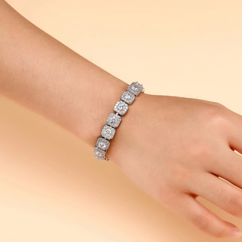 Luxury Men's Crystal Tennis Bracelet - Zirconia Pave