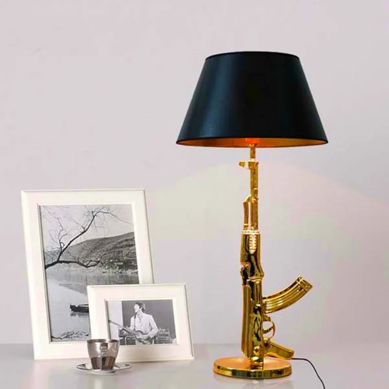 Luxury AK47 Gun Design Lamp - Creative Metal Desk Decor