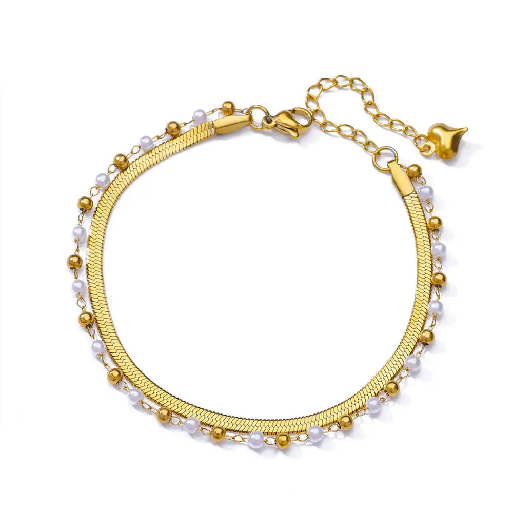 Elegant Zircon Flowers Bracelet - Luxury Gold Steel Jewelry